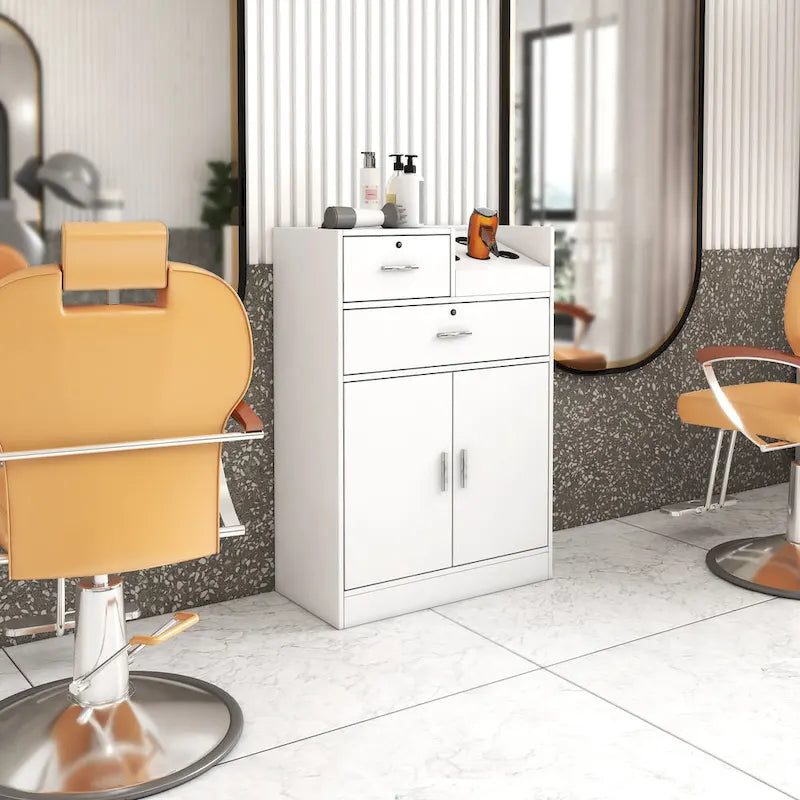 Meuble de rangement verrouillable pour salon de beauté, support pour sèche-cheveux, tiroir pour équipement de styliste