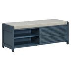 Banc de rangement volet vieilli en placage d'acacia