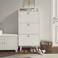 Meuble à chaussures moderne avec design en arc et 3 tiroirs, meuble de rangement pour chaussures pour entrée, extérieur, finition blanche