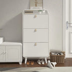 Meuble à chaussures moderne avec design en arc et 3 tiroirs, meuble de rangement pour chaussures pour entrée, extérieur, finition blanche