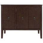 Adjustable Shelf Storage Sideboard with 3 Retro Metal Handles and 4 Pinewood Legs