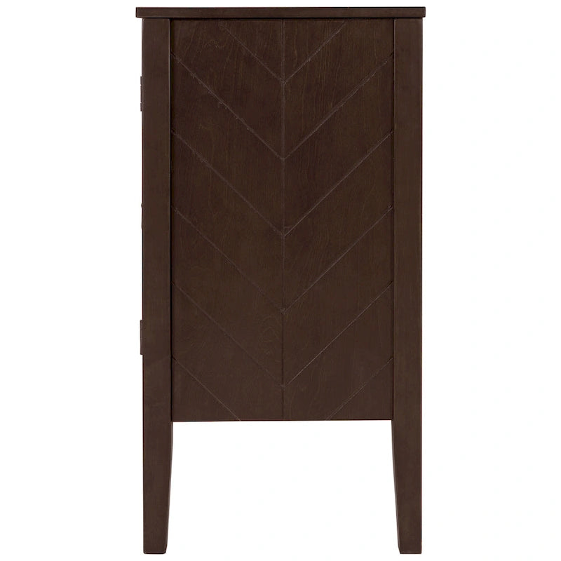 Adjustable Shelf Storage Sideboard with 3 Retro Metal Handles and 4 Pinewood Legs