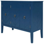 Adjustable Shelf Storage Sideboard with 3 Retro Metal Handles and 4 Pinewood Legs
