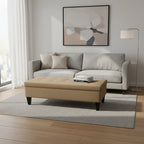 MJL Furniture Brooke 10 banc de rangement long capitonné ENNIS avec ottoman