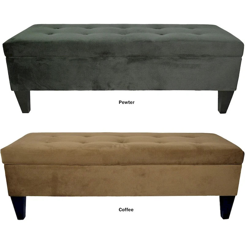 MJL Furniture Brooke 10 banc de rangement long capitonné ENNIS avec ottoman