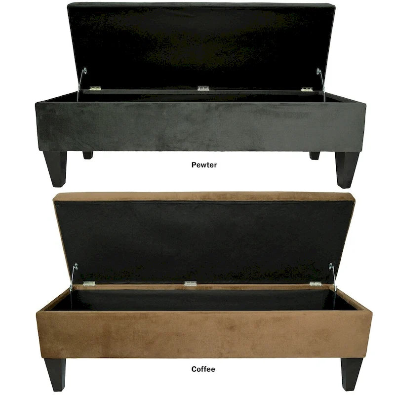 MJL Furniture Brooke 10 banc de rangement long capitonné ENNIS avec ottoman