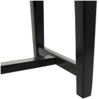Banc en cuir tressé fait main noir – Cadre en bois de teck, 119,4 L x 44,5 l x 42,7 H cm, capacité de 113,4 kg