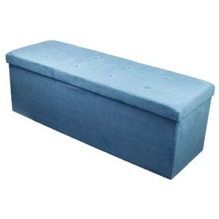 Sorbus Storage Bench Chest - Contemporary Faux Suede (Large, Teal)