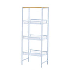 Étagère de rangement autoportante à 3 niveaux avec plateaux en maille et cadre métallique – 17.32L x 9.06P x 43.9H