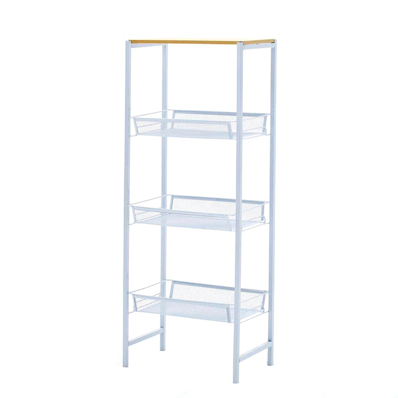 Étagère de rangement autoportante à 3 niveaux avec plateaux en maille et cadre métallique – 17.32L x 9.06P x 43.9H