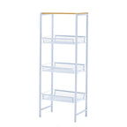 Étagère de rangement autoportante à 3 niveaux avec plateaux en maille et cadre métallique – 17.32L x 9.06P x 43.9H