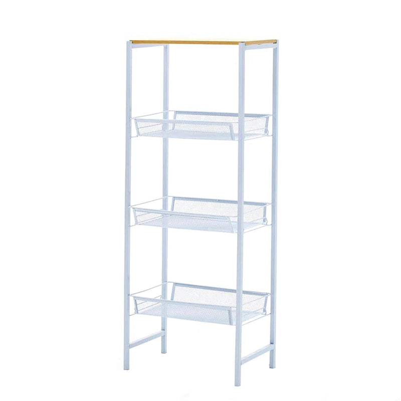 Étagère de rangement autoportante à 3 niveaux avec plateaux en maille et cadre métallique – 17.32L x 9.06P x 43.9H