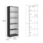 67" Wide 5-Shelf Bookcase Set of 3 – Modern Matt Gray & White, 71H x 11.7D