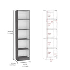 67" Wide 5-Shelf Bookcase Set of 3 – Modern Matt Gray & White, 71H x 11.7D