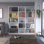 67" Wide 5-Shelf Bookcase Set of 3 – Modern Matt Gray & White, 71H x 11.7D