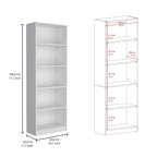 67" Wide 5-Shelf Bookcase Set of 3 – Modern Matt Gray & White, 71H x 11.7D
