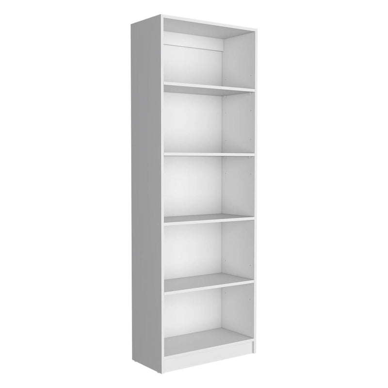 67" Wide 5-Shelf Bookcase Set of 3 – Modern Matt Gray & White, 71H x 11.7D