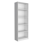 67" Wide 5-Shelf Bookcase Set of 3 – Modern Matt Gray & White, 71H x 11.7D