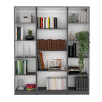 Ensemble de 3 bibliothèques à 4 étagères de 152 cm de large – Bois stratifié, 180 cm H x 30 cm P, Options multicolores