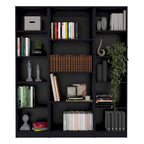 Ensemble de 3 bibliothèques à 4 étagères de 152 cm de large – Bois stratifié, 180 cm H x 30 cm P, Options multicolores