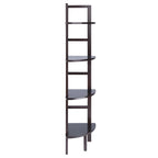 Étagère d'angle pour boulangerie à 4 niveaux en bois massif – Fini café, 13,8 po L x 63,5 po H, 20 lb par tablette