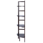 Étagère d'angle pour boulangerie à 4 niveaux en bois massif – Fini café, 13,8 po L x 63,5 po H, 20 lb par tablette