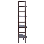 Étagère d'angle pour boulangerie à 4 niveaux en bois massif – Fini café, 13,8 po L x 63,5 po H, 20 lb par tablette