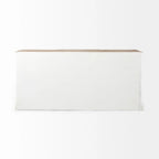 Buffet de ferme blanc en manguier massif avec portes vitrées et 4 tiroirs – 75L x 20.8W x 34.3H