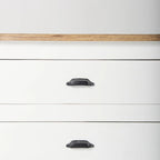 Buffet de ferme blanc en manguier massif avec portes vitrées et 4 tiroirs – 75L x 20.8W x 34.3H