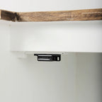 Buffet de ferme blanc en manguier massif avec portes vitrées et 4 tiroirs – 75L x 20.8W x 34.3H