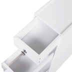 Meuble de rangement de salle de bain étroit blanc avec tiroirs coulissants et porte-papier toilette – 17,1 cm L x 58,4 cm H