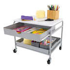 Chariot de rangement et d'imprimante sous bureau avec paniers coulissants – Cadre en acier, 4 roulettes, capacité de 22,7 kg