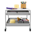Chariot de rangement et d'imprimante sous bureau avec paniers coulissants – Cadre en acier, 4 roulettes, capacité de 22,7 kg