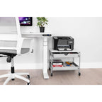Chariot de rangement et d'imprimante sous bureau avec paniers coulissants – Cadre en acier, 4 roulettes, capacité de 22,7 kg
