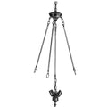 Suspension de plafond à 3 lumières inversées et 3 tiges de 68,5 cm de hauteur – Luminaire de plafond en vitrail style Tiffany