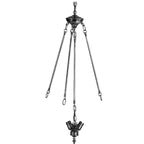 Suspension de plafond à 3 lumières inversées et 3 tiges de 68,5 cm de hauteur – Luminaire de plafond en vitrail style Tiffany