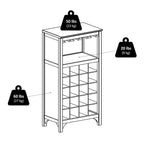 Meuble à vin expresso avec porte-verres – Peut contenir de 20 à 24 bouteilles, bois massif et composite, modulable