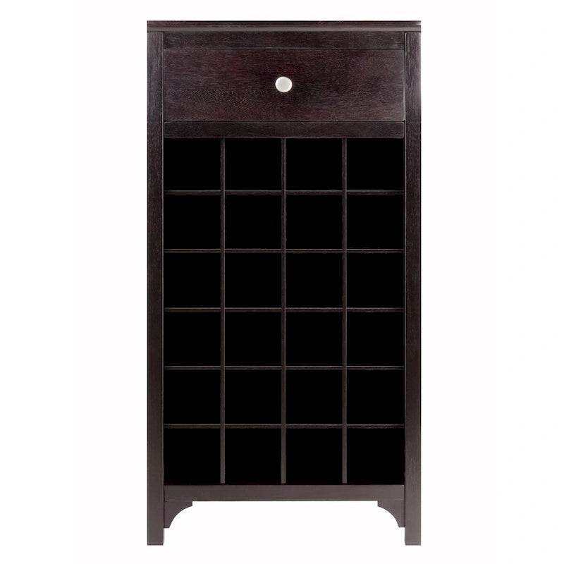 Meuble à vin expresso avec porte-verres – Peut contenir de 20 à 24 bouteilles, bois massif et composite, modulable