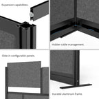 Système de Cloison Modulaire - Cadre Noir - Cloison d'Extension 70 x 70