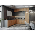 Ensemble de Meubles de Cuisine Modernes de 2,75 m – Teck Naturel et Noir, Fermeture Douce, Panneaux de Particules E1, 108x24"
