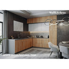 Ensemble de Meubles de Cuisine Modernes de 2,75 m – Teck Naturel et Noir, Fermeture Douce, Panneaux de Particules E1, 108x24"