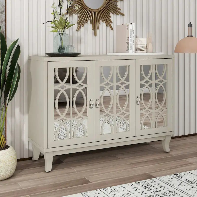 Buffet avec portes vitrées, Buffet 3 portes avec miroir