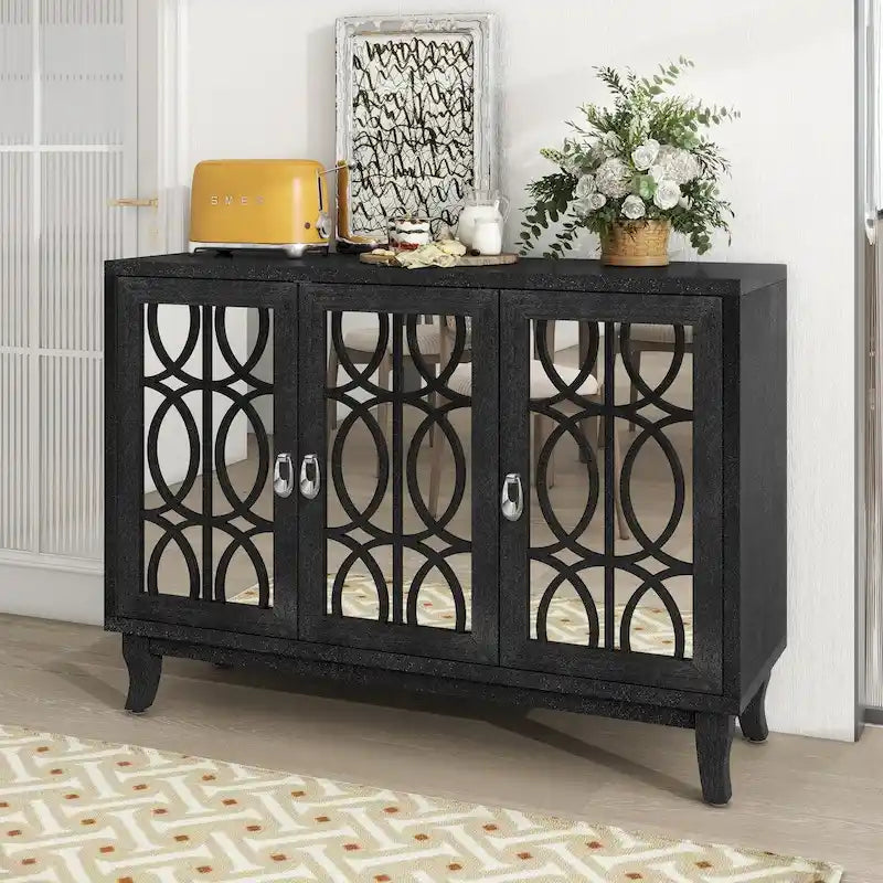Buffet avec portes vitrées, Buffet 3 portes avec miroir