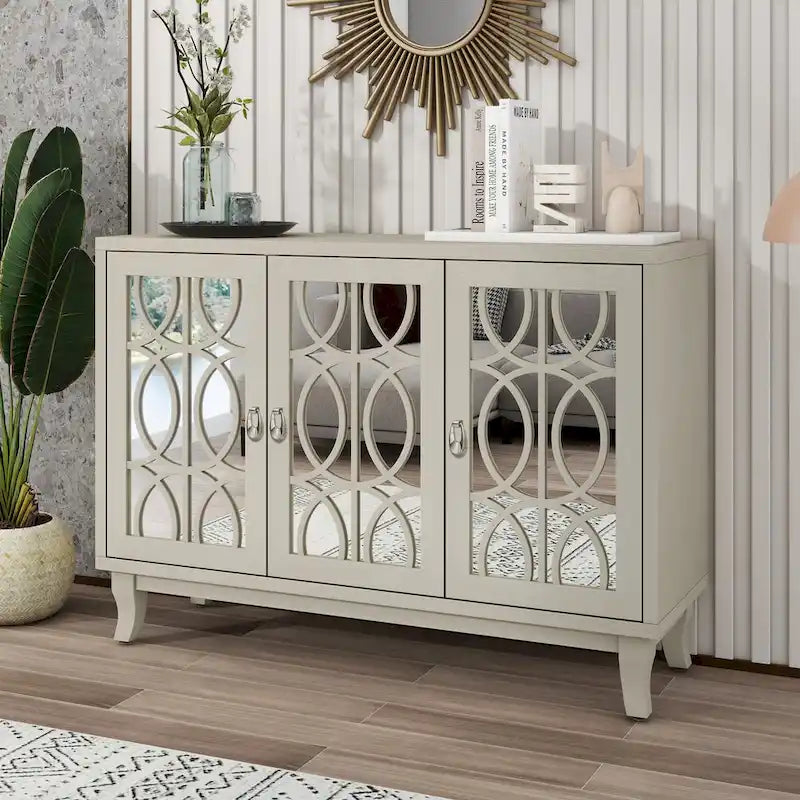Buffet avec portes vitrées, Buffet 3 portes avec miroir