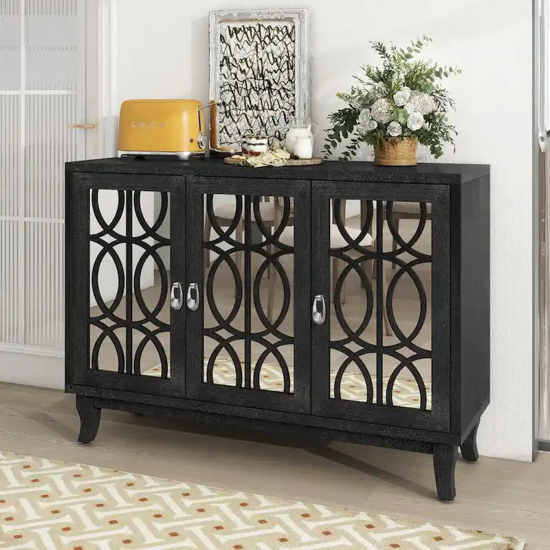 Buffet avec portes vitrées, Buffet 3 portes avec miroir