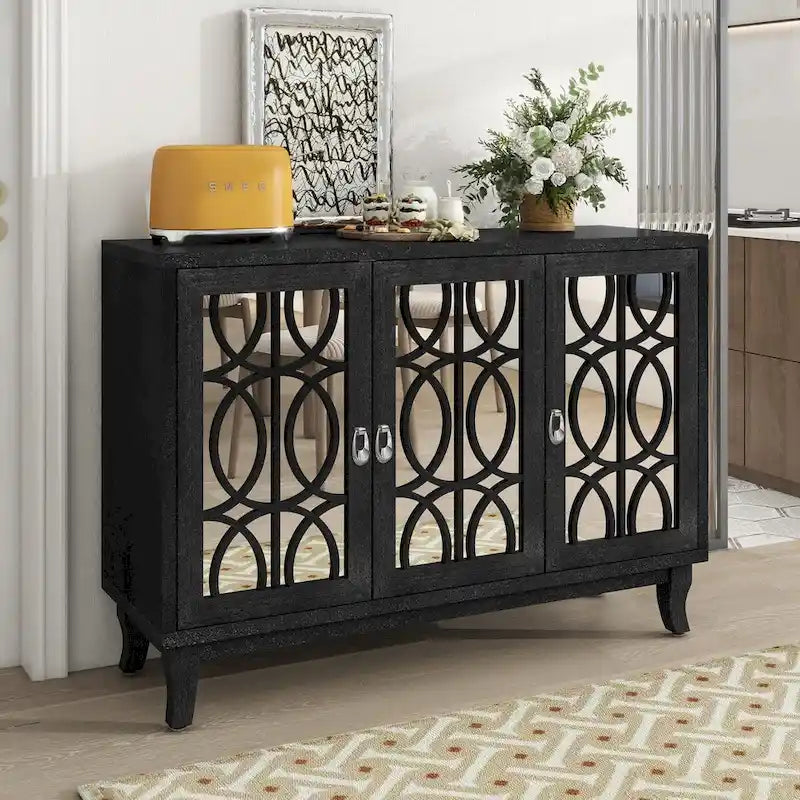 Buffet avec portes vitrées, Buffet 3 portes avec miroir