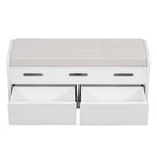 Banc de rangement rustique avec tiroirs et rangement dissimulé