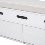 Banc de rangement rustique avec tiroirs et rangement dissimulé