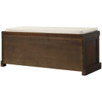Banc de rangement rustique avec 3 paniers classiques en rotin amovibles, banc d'entrée avec coussin amovible