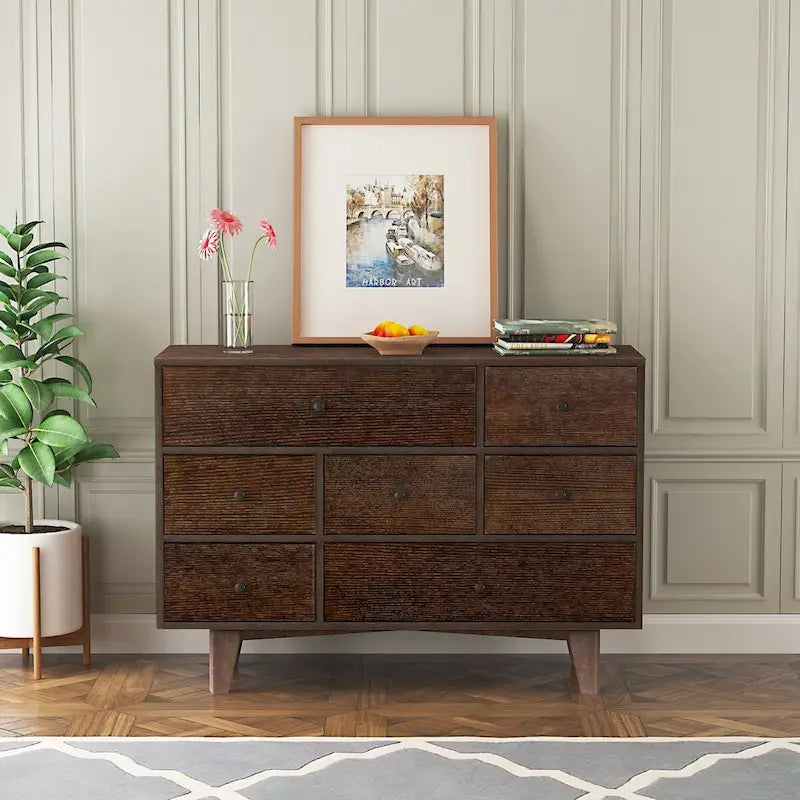 Buffet en bois massif avec tiroirs peints par pulvérisation, meuble de rangement de vaisselle/buffet/console/casier de rangement